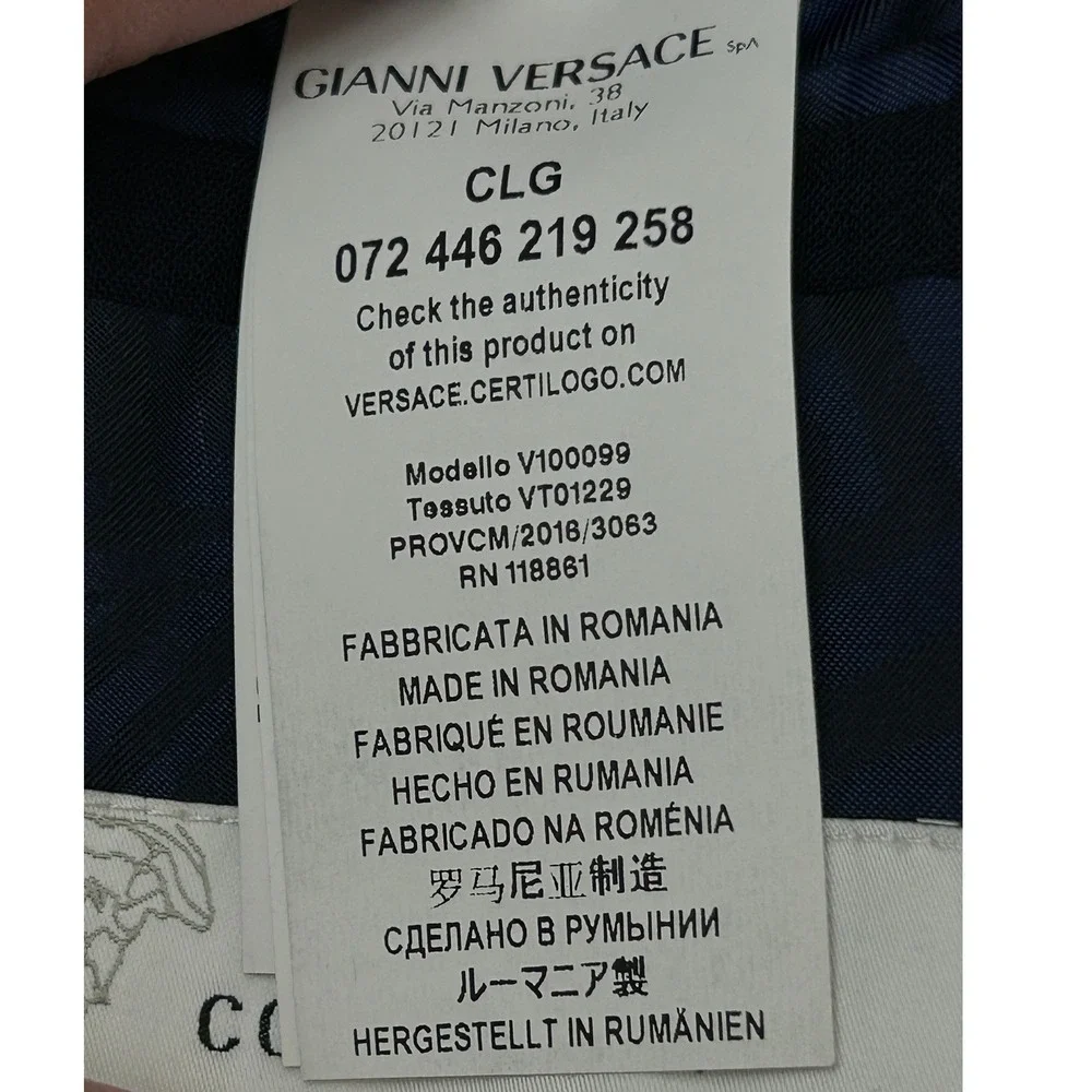 Versace Collection Navy Textured Blazer Sport Coat Jacket IT 52 US 42